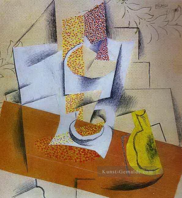 Komposition Schale aus Früchten und geschnittene Birne 1913 Kubismus Pablo Picasso Ölgemälde